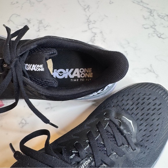 Hoka Women's Clifton 7 Black Running Walking Shoes Size 8.5 - Picture 9 of 14
